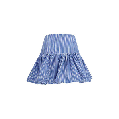 Minigonna Ganni in cotone blu