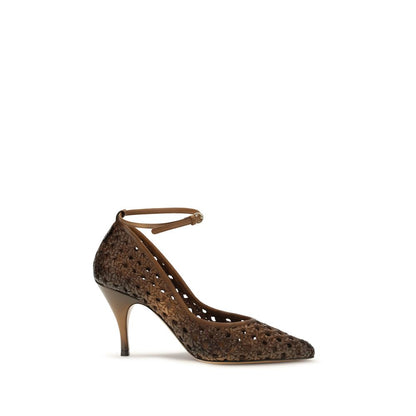 Escarpins Miu Miu en cuir de veau beige Bos Taurus à talons hauts