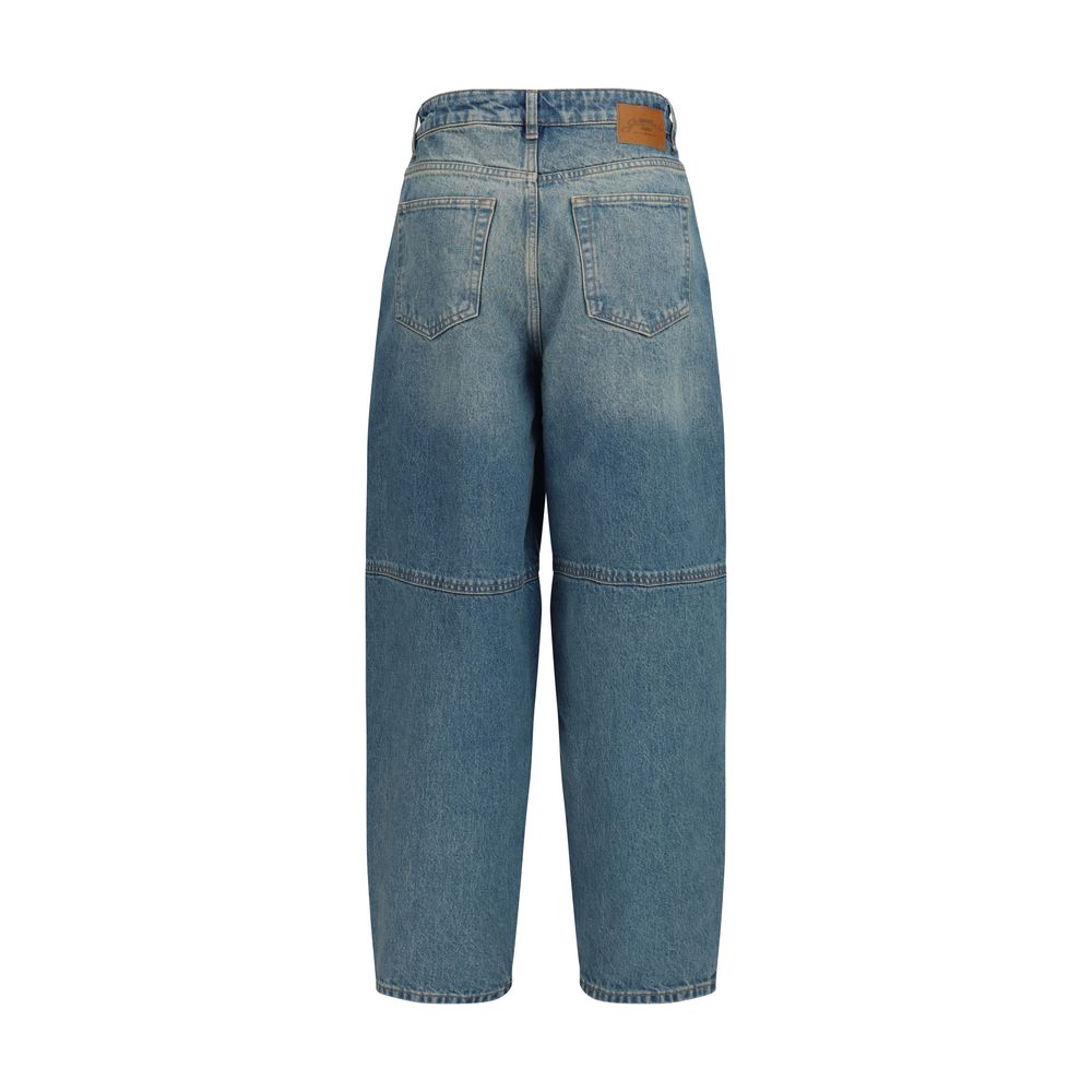 Jeans affusolati Ganni in cotone blu