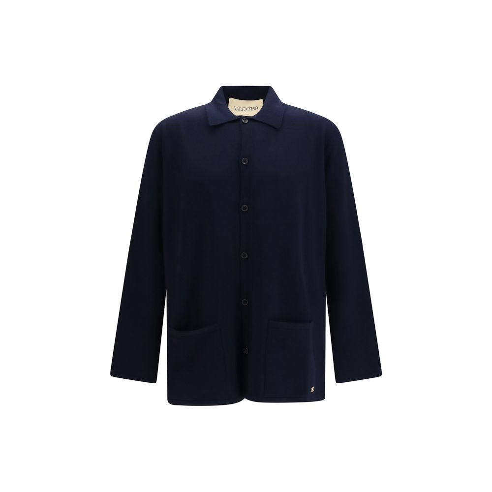 Cardigan Valentino Garavani en laine bleue Oves Aries