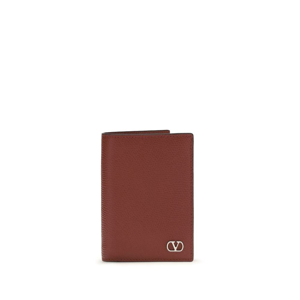 Portefeuille Valentino Garavani en cuir de veau rouge Bos Taurus