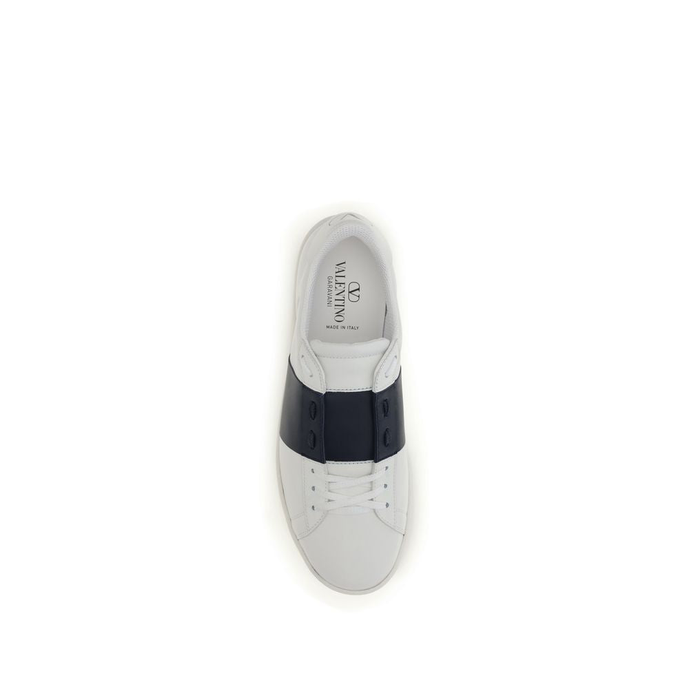 Baskets basses en cuir de veau bleu Bos Taurus Valentino Garavani