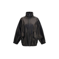 Giacca in pelle di agnello Ovis Aries nera Brunello Cucinelli