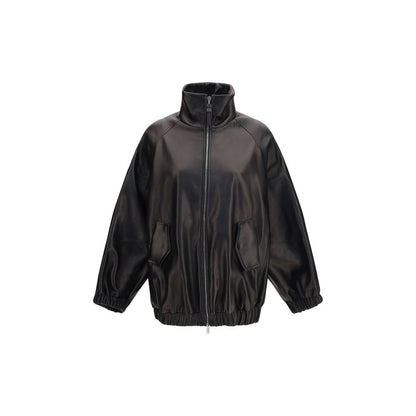 Giacca in pelle di agnello Ovis Aries nera Brunello Cucinelli