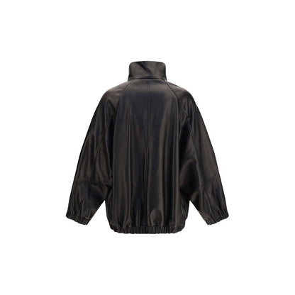 Giacca in pelle di agnello Ovis Aries nera Brunello Cucinelli