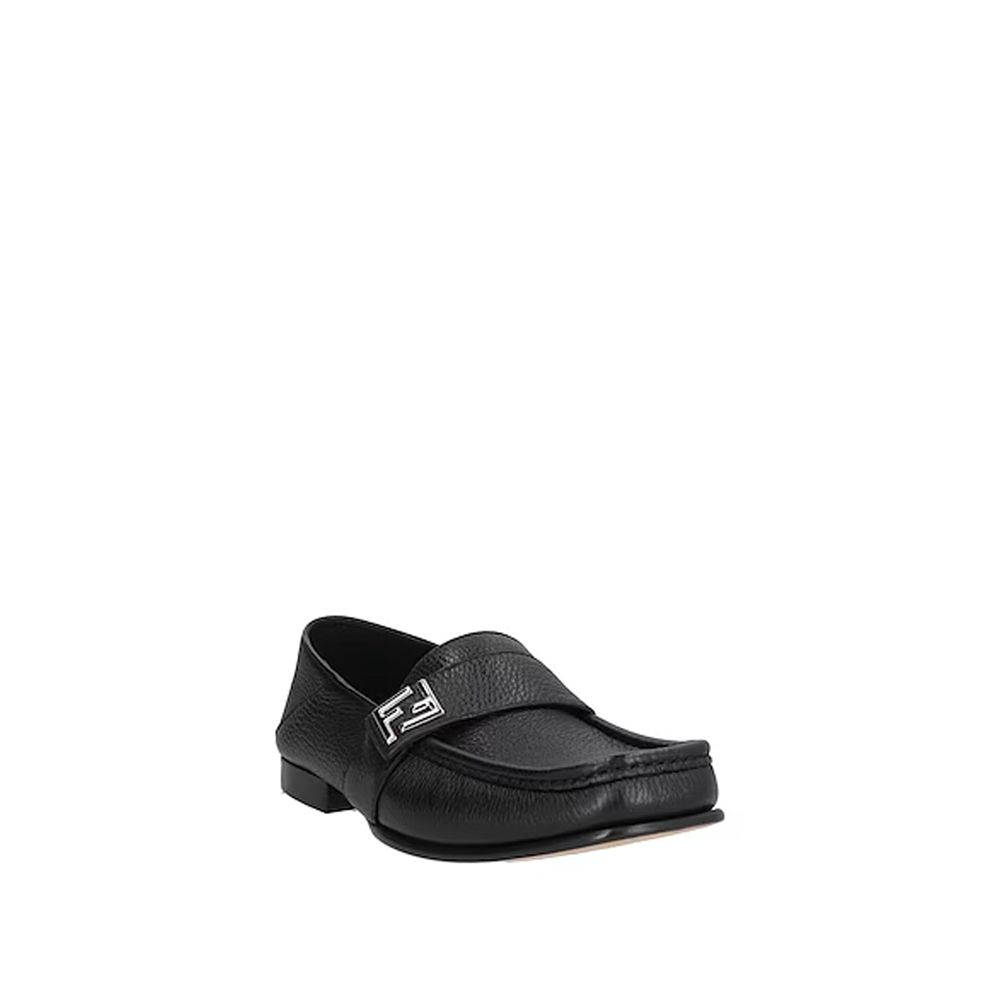 Mocassins à enfiler Fendi en cuir de veau noir
