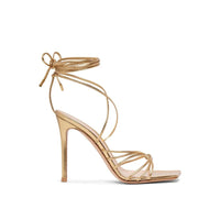 Sandali Gianvito Rossi in pelle di vitello dorata con tacco a spillo