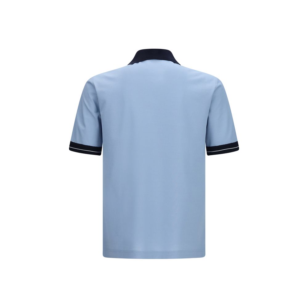 Polo Ferragamo blu in cotone