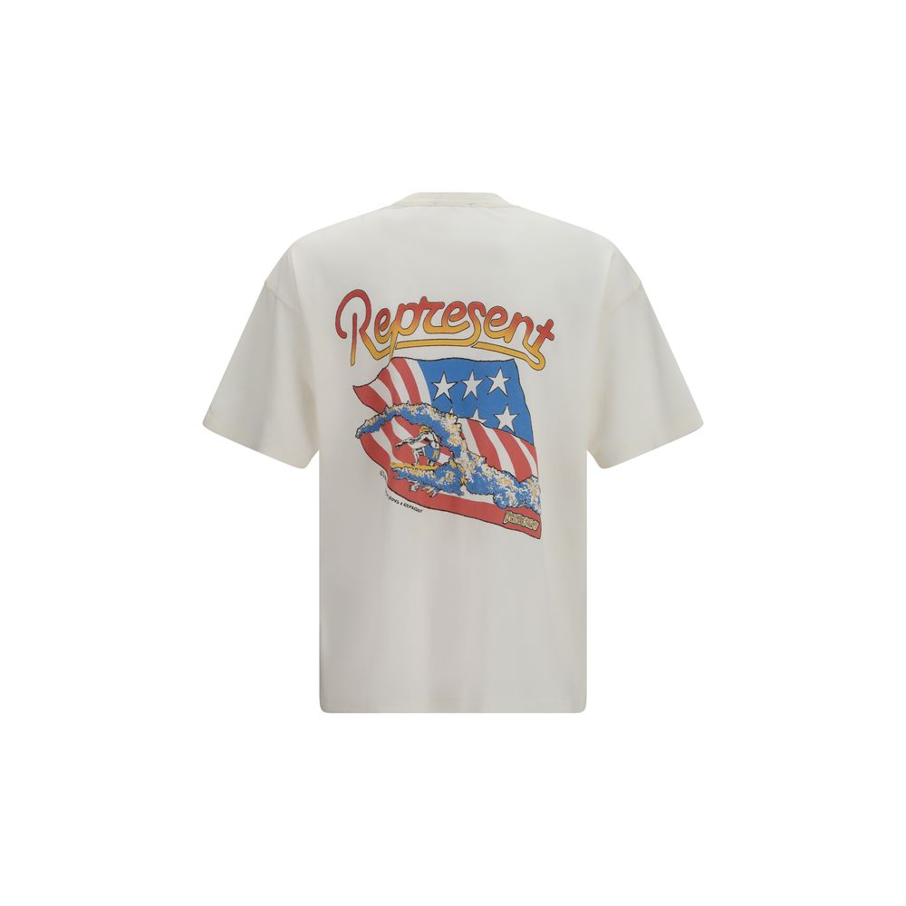 Rappresentare T-shirt di cotone bianca