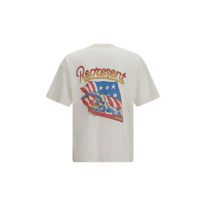 Rappresentare T-shirt di cotone bianca