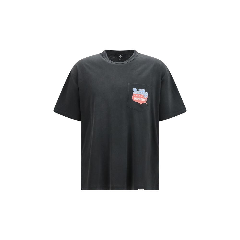 Maglietta in cotone grigio con logo Represent