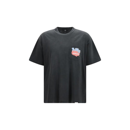 Maglietta in cotone grigio con logo Represent
