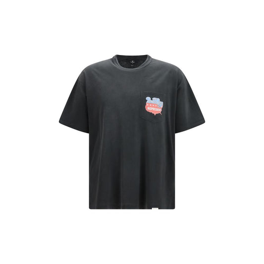Maglietta in cotone grigio con logo Represent