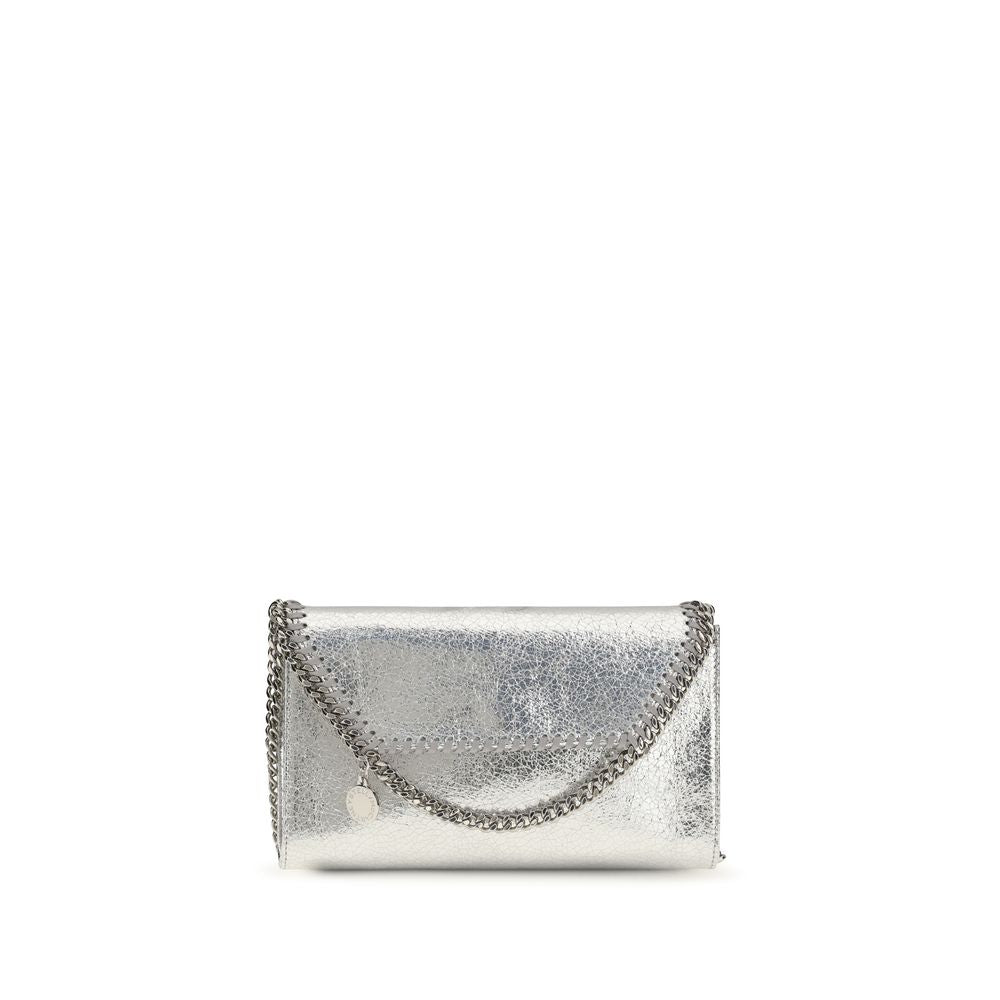 Borsa a spalla in poliestere argentato Stella McCartney
