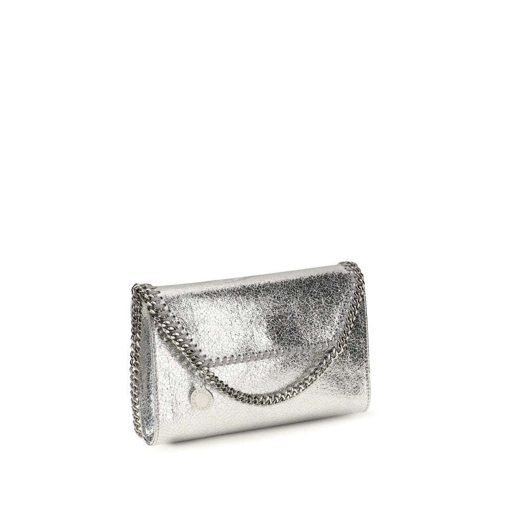 Borsa a spalla in poliestere argentato Stella McCartney