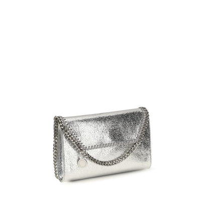 Borsa a spalla in poliestere argentato Stella McCartney