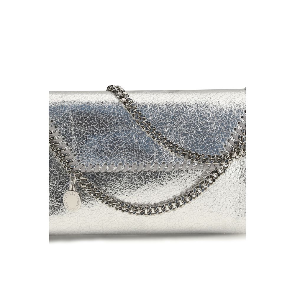 Borsa a spalla in poliestere argentato Stella McCartney
