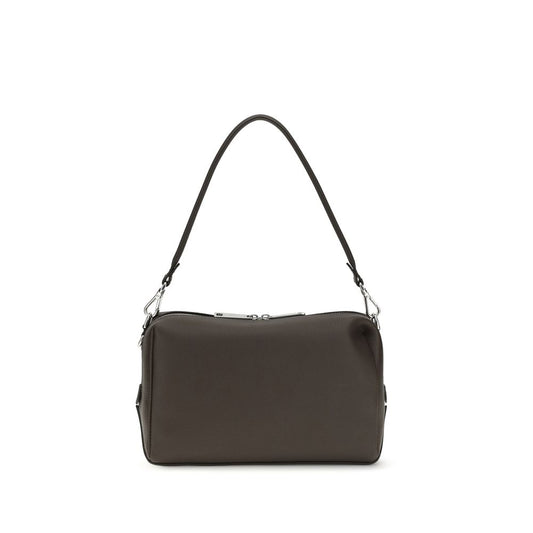 Borsa a Spalla Fendi in Pelle di Vitello Marrone Bos Taurus