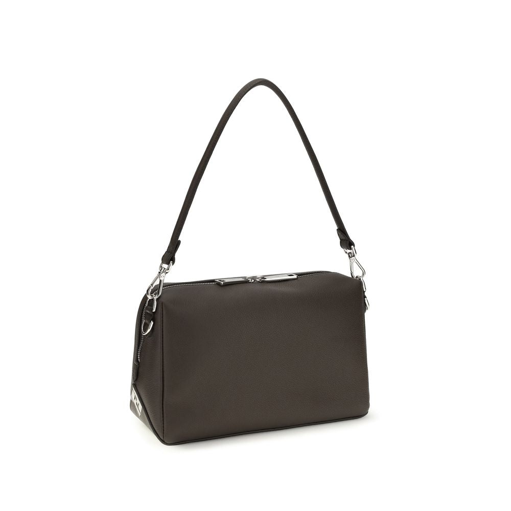 Borsa a Spalla Fendi in Pelle di Vitello Marrone Bos Taurus