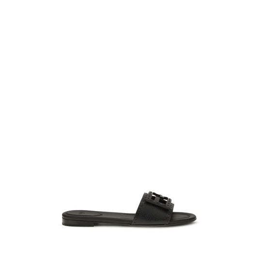 Fendi Sandali bassi in pelle di vitello neri Bos Taurus