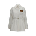 Veste longue Fendi en lin blanc