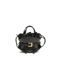 Borsa a spalla Balmain in pelle di vitello nera Bos Taurus
