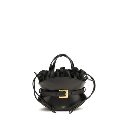 Borsa a spalla Balmain in pelle di vitello nera Bos Taurus