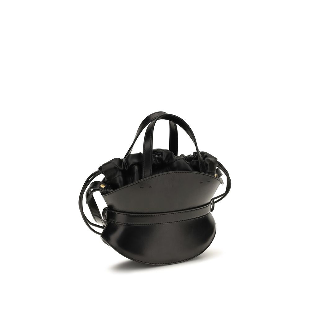 Borsa a spalla Balmain in pelle di vitello nera Bos Taurus
