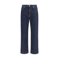 Jeans Fendi in cotone blu a gamba dritta