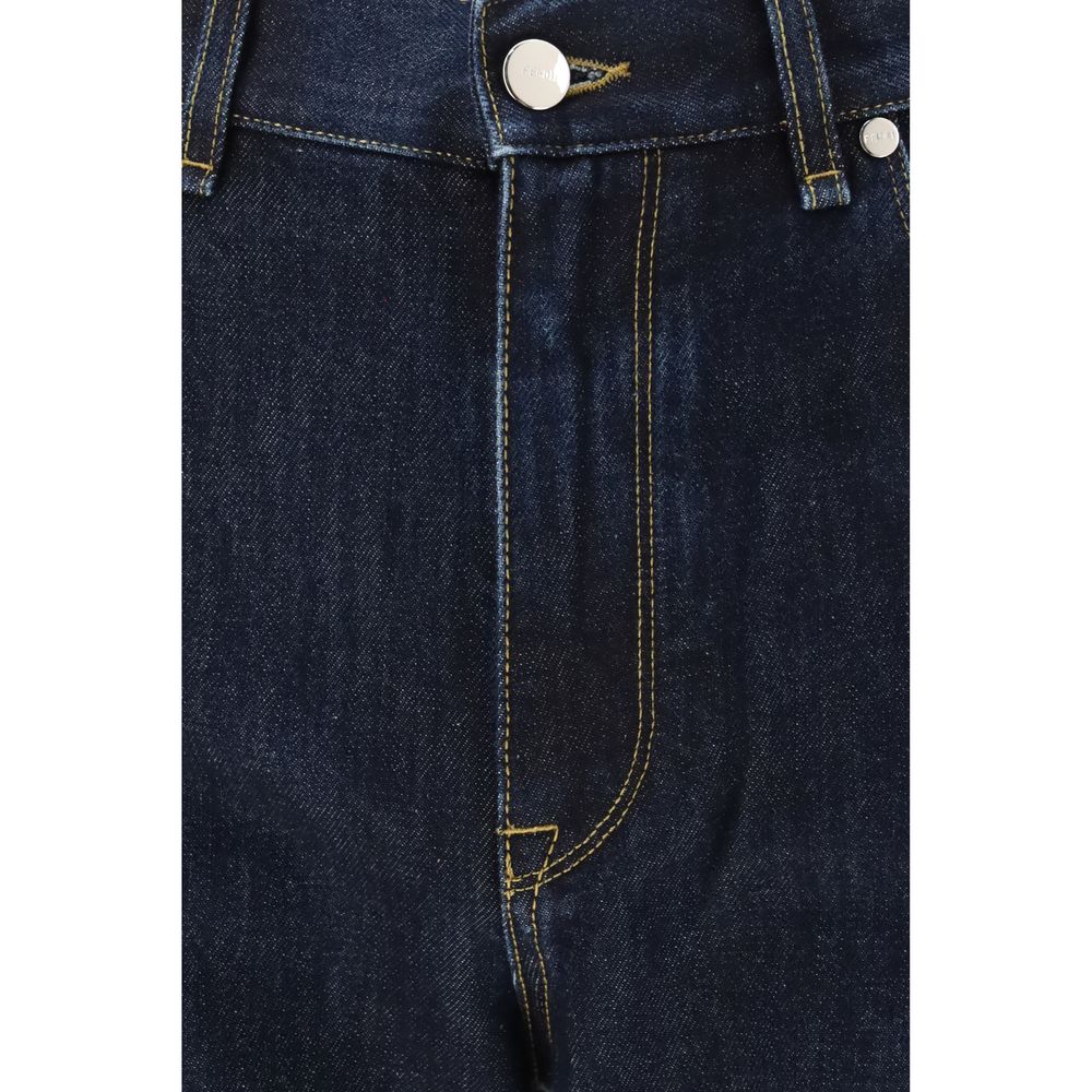 Jeans Fendi in cotone blu a gamba dritta