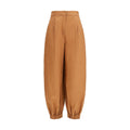 Pantaloni casual in lino marrone Fendi