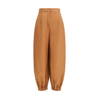Pantaloni casual in lino marrone Fendi