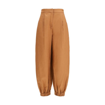 Pantaloni casual in lino marrone Fendi