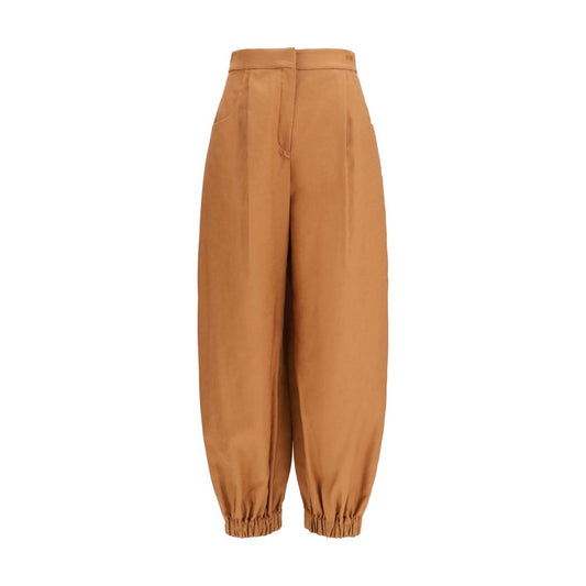 Pantaloni casual in lino marrone Fendi