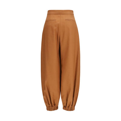 Pantaloni casual in lino marrone Fendi