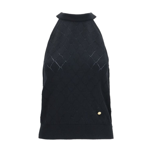 Balmain T-shirt smanicata in lana nera Oves Aries