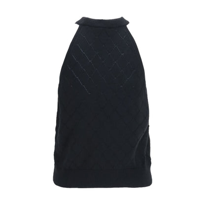 T-shirt sans manches Balmain Oves Aries en laine noire