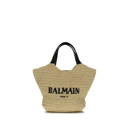 Borsa a spalla Balmain beige in viscosa
