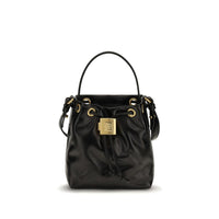 Borsa a secchiello Balmain in pelle di vitello nera Bos Taurus