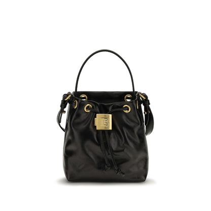 Borsa a secchiello Balmain in pelle di vitello nera Bos Taurus