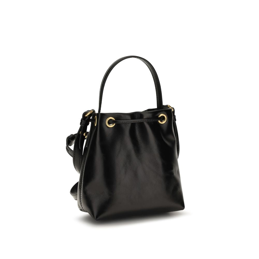 Borsa a secchiello Balmain in pelle di vitello nera Bos Taurus