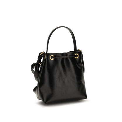 Borsa a secchiello Balmain in pelle di vitello nera Bos Taurus