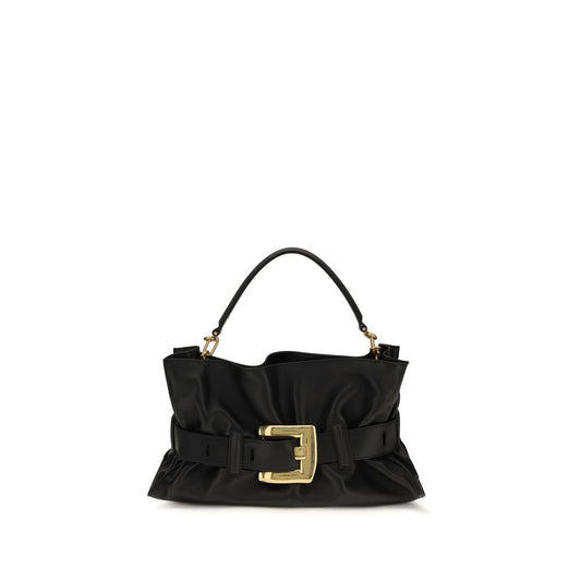 Borsa a mano Balmain nera in pelle di vitello Bos Taurus