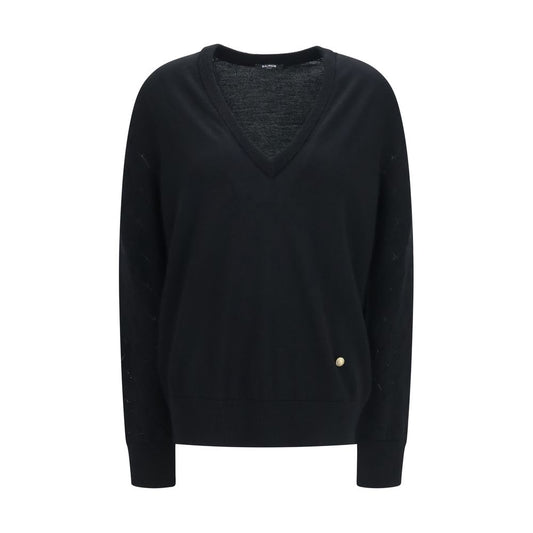 Felpa Balmain in lana nera Oves Aries