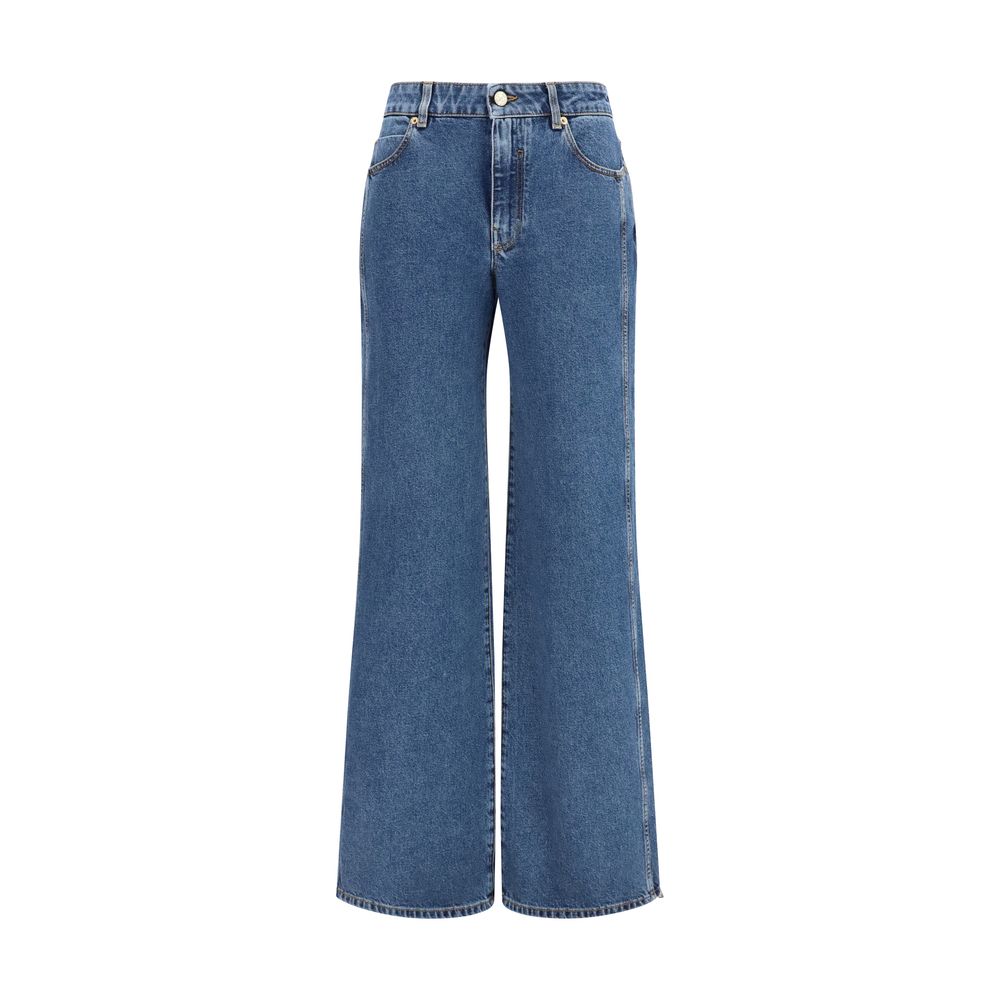 Balmain Jeans in denim di cotone blu