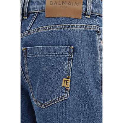 Balmain Jeans in denim di cotone blu