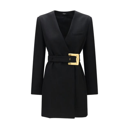 Blazer Balmain Oves Aries in lana nera