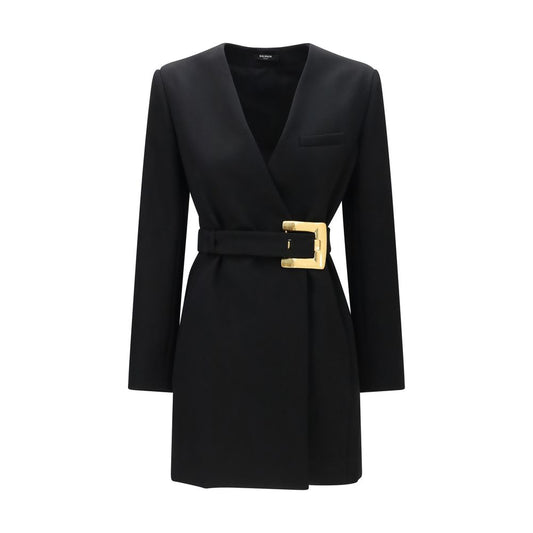 Blazer Balmain Oves Aries in lana nera