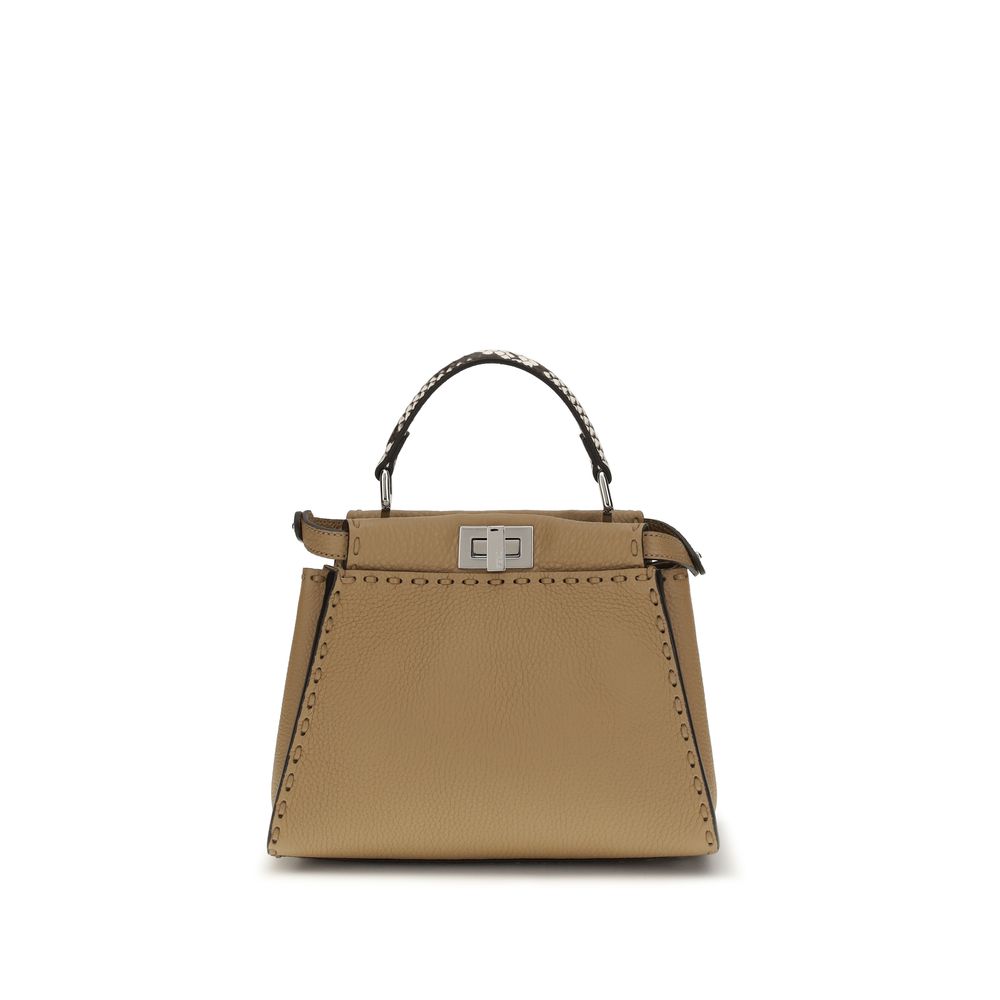 Borsa Fendi in pelle di vitello beige Bos Taurus