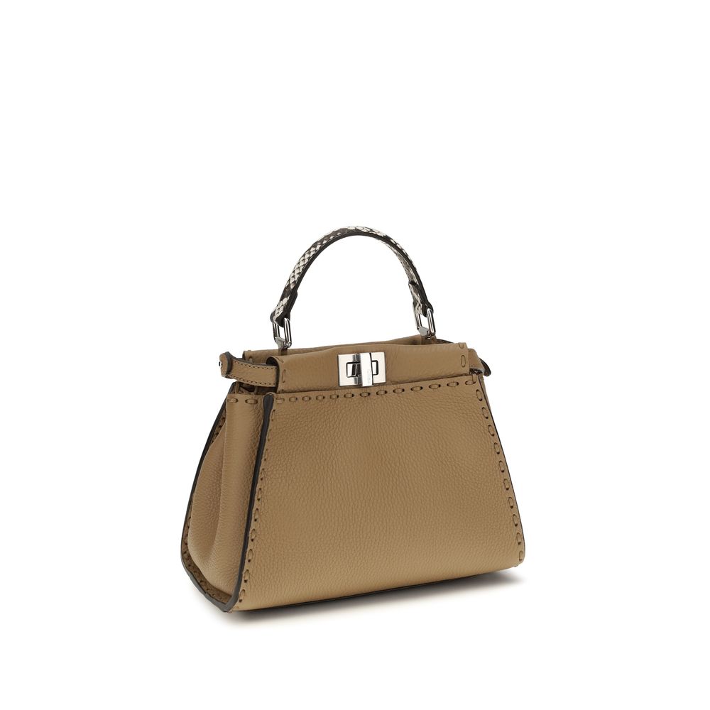 Borsa Fendi in pelle di vitello beige Bos Taurus